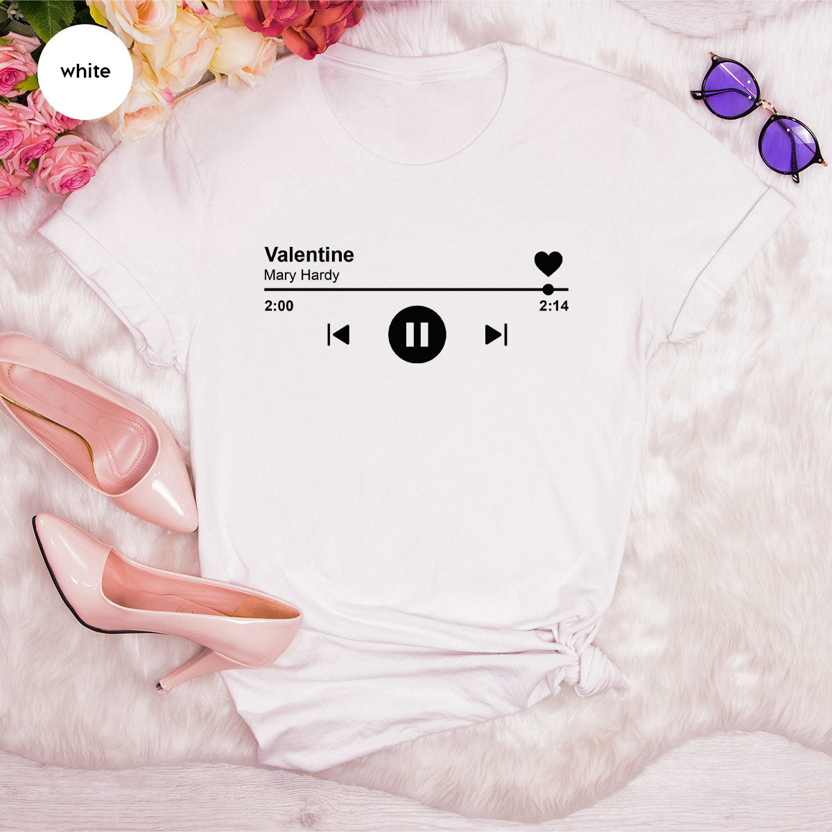 Valentine's Day Shirt, Play Music For Playlist T-Shirt product image 53