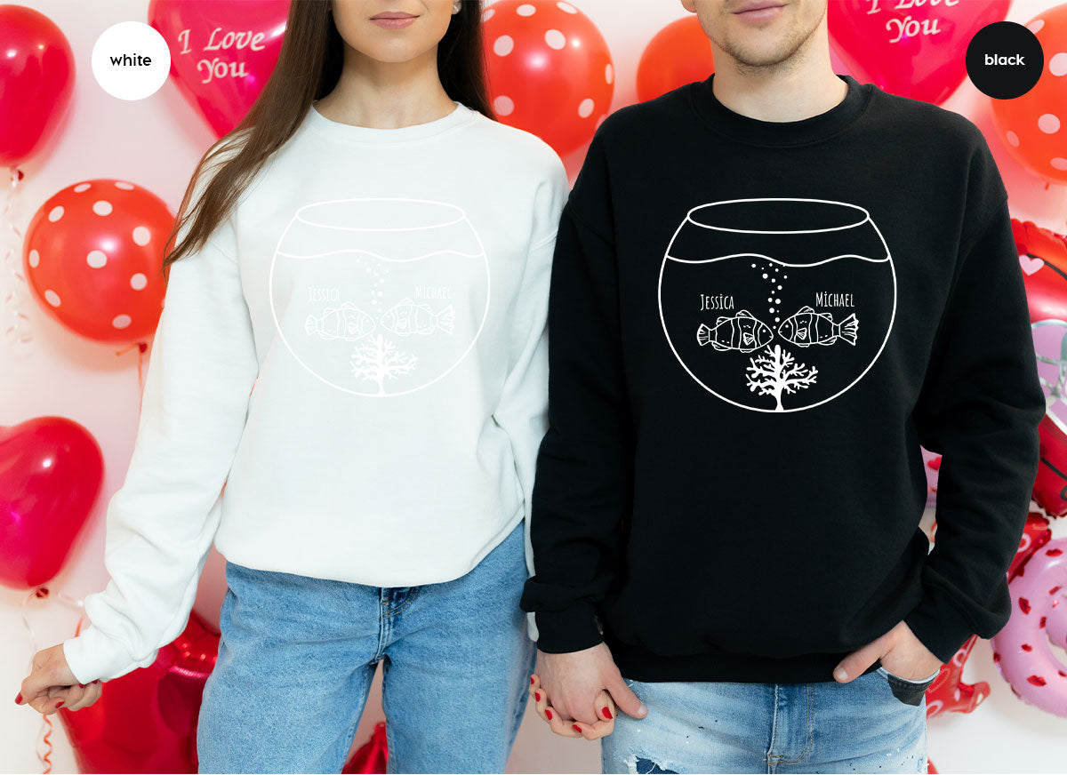 Fish Couple Shirt, Custom Name on T-Shirt, Gift for Couples product image 82