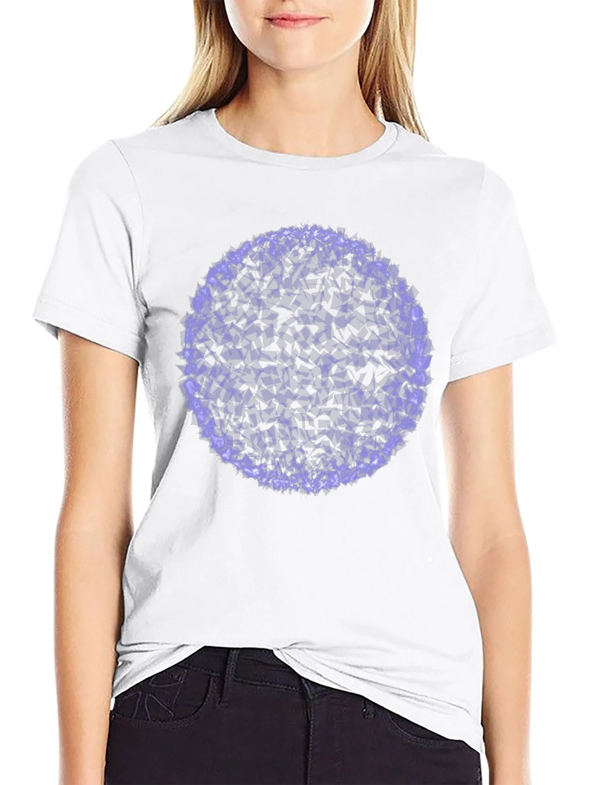 Abstract Purple Circle Graphic Black T-Shirt product image 1