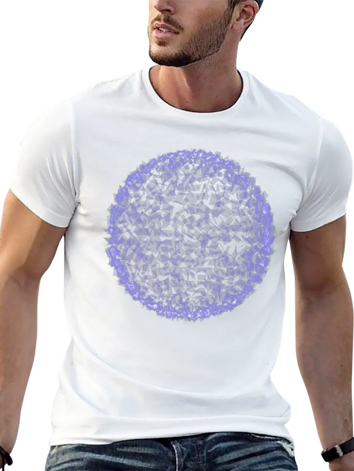 Abstract Purple Circle Graphic Black T-Shirt product image 2