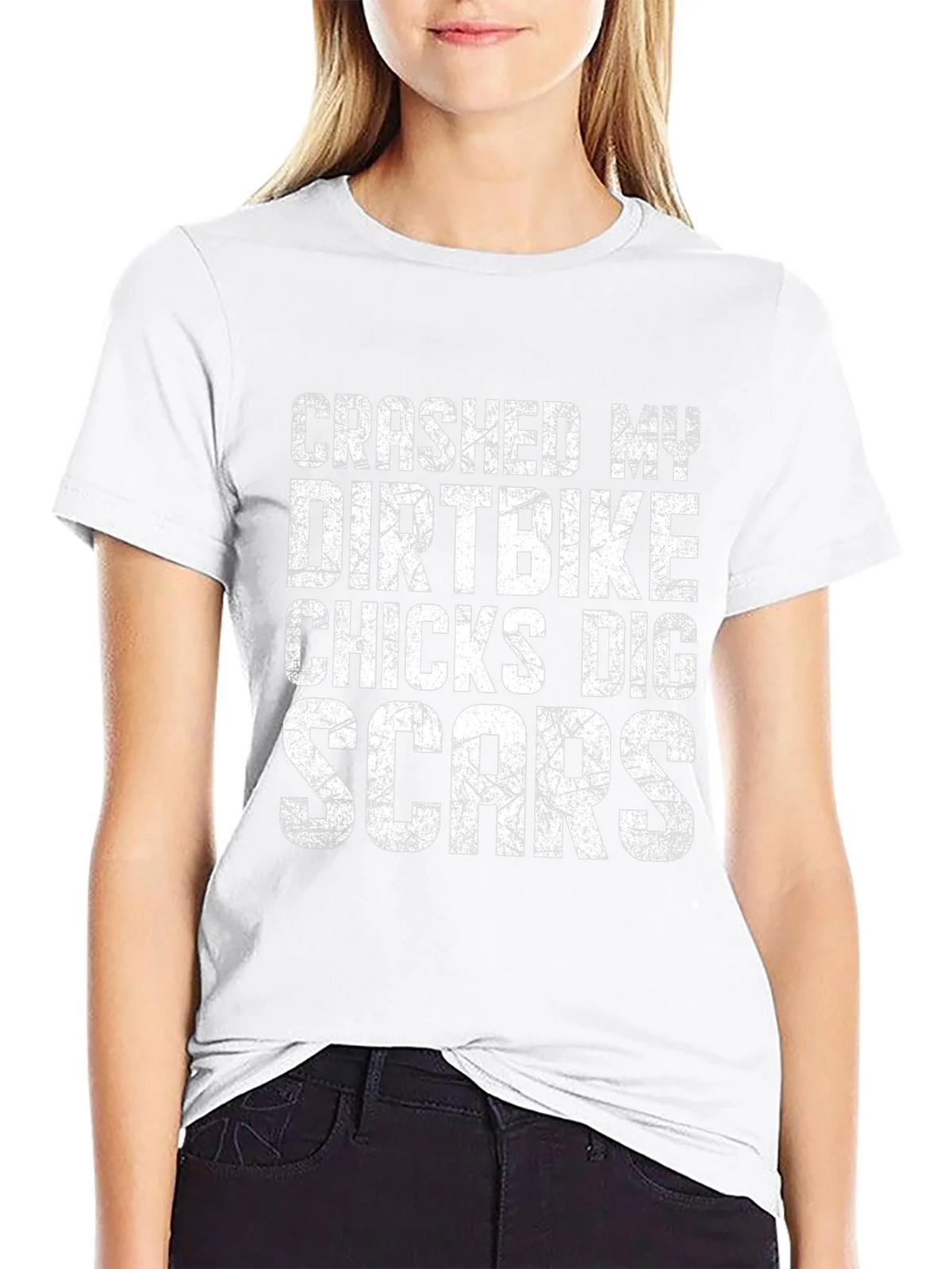 Crashed My Dirtbike Chicks Dig Scars T-Shirt product image 7