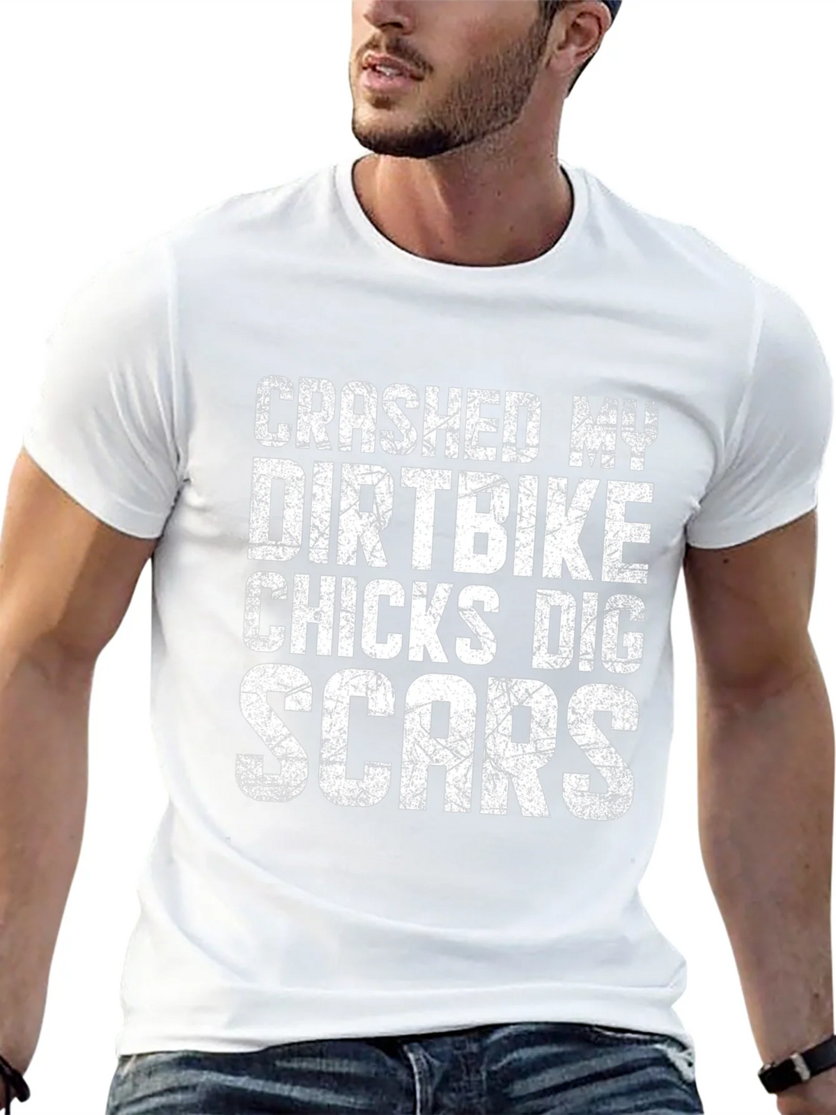 Crashed My Dirtbike Chicks Dig Scars T-Shirt product image 11