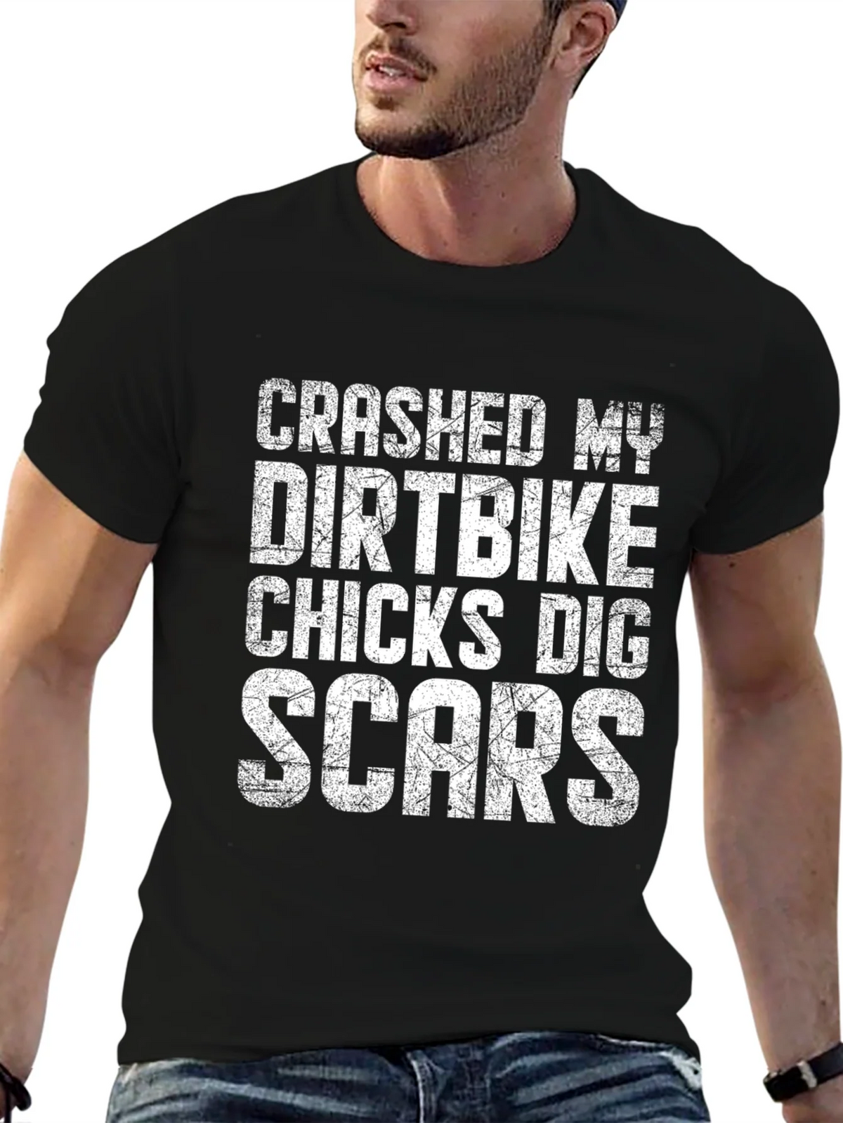 Crashed My Dirtbike Chicks Dig Scars T-Shirt product image 5