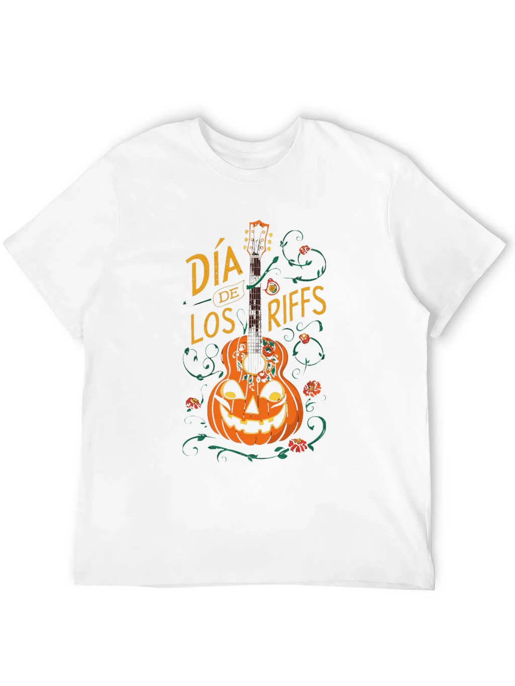 Dia de Los Riffs Halloween Guitar T-Shirt product image 4