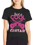 Cool Guitar Graphic Tee - Black Crew Neck product image 1