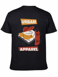 Urban Apparel Black T-Shirt with Cartoon Skater Design product image 1
