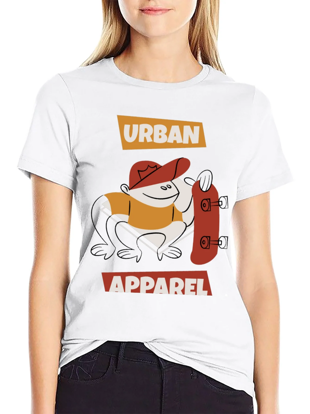 Urban Apparel Black T-Shirt with Cartoon Skater Design product image 3