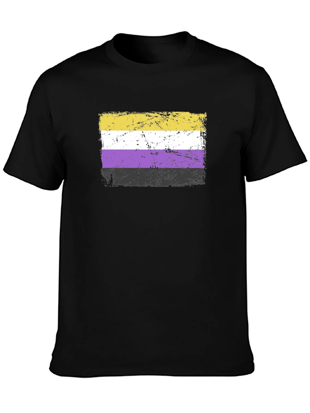 Nonbinary Pride Flag T-Shirt - Grunge Style product image 3