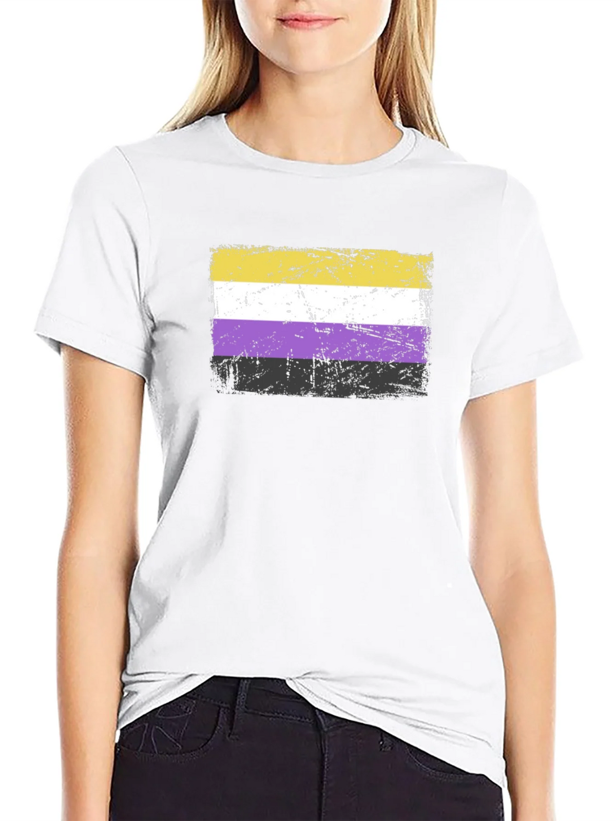 Nonbinary Pride Flag T-Shirt - Grunge Style product image 8