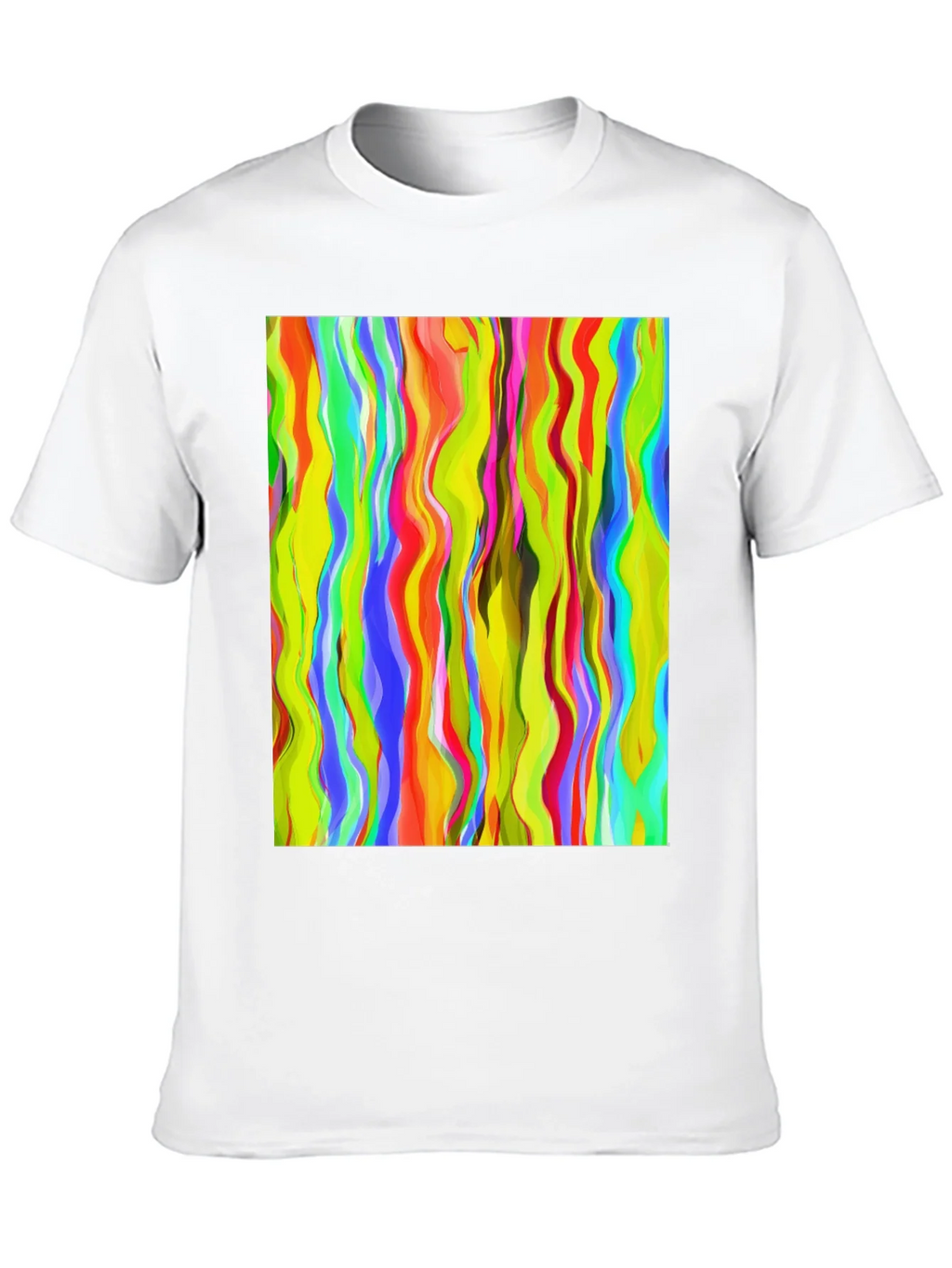 Vibrant Abstract Wave Print Black T-Shirt product image 2
