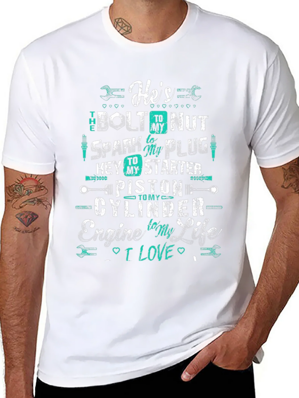 Hes The Bolt to My Nut Graphic Tee product image 2