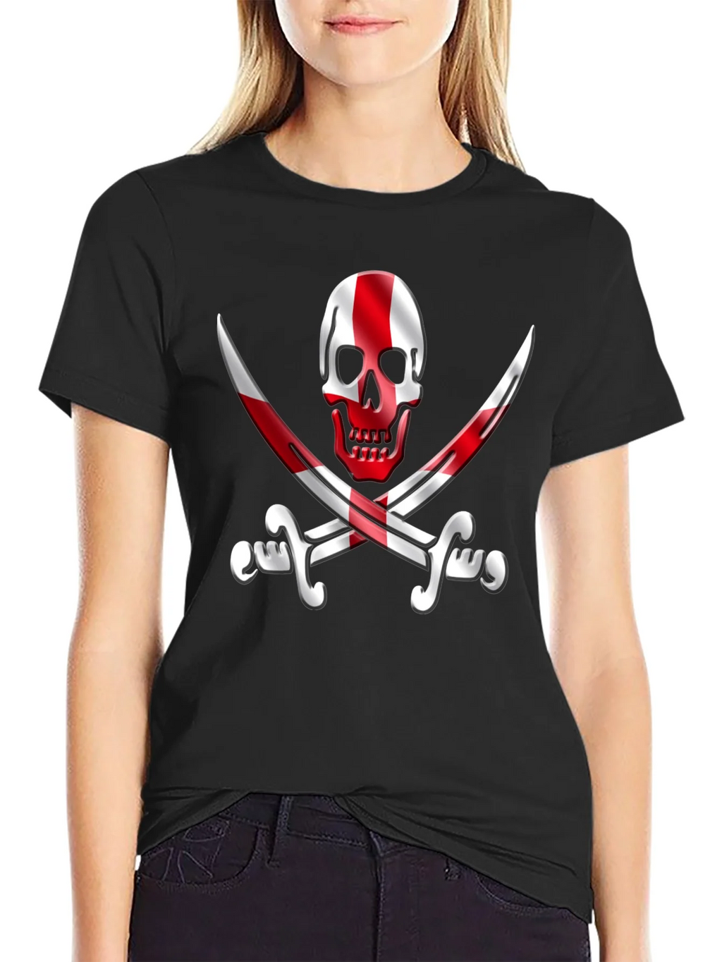 Skull & Swords England Flag Graphic Tee - Black product image 1
