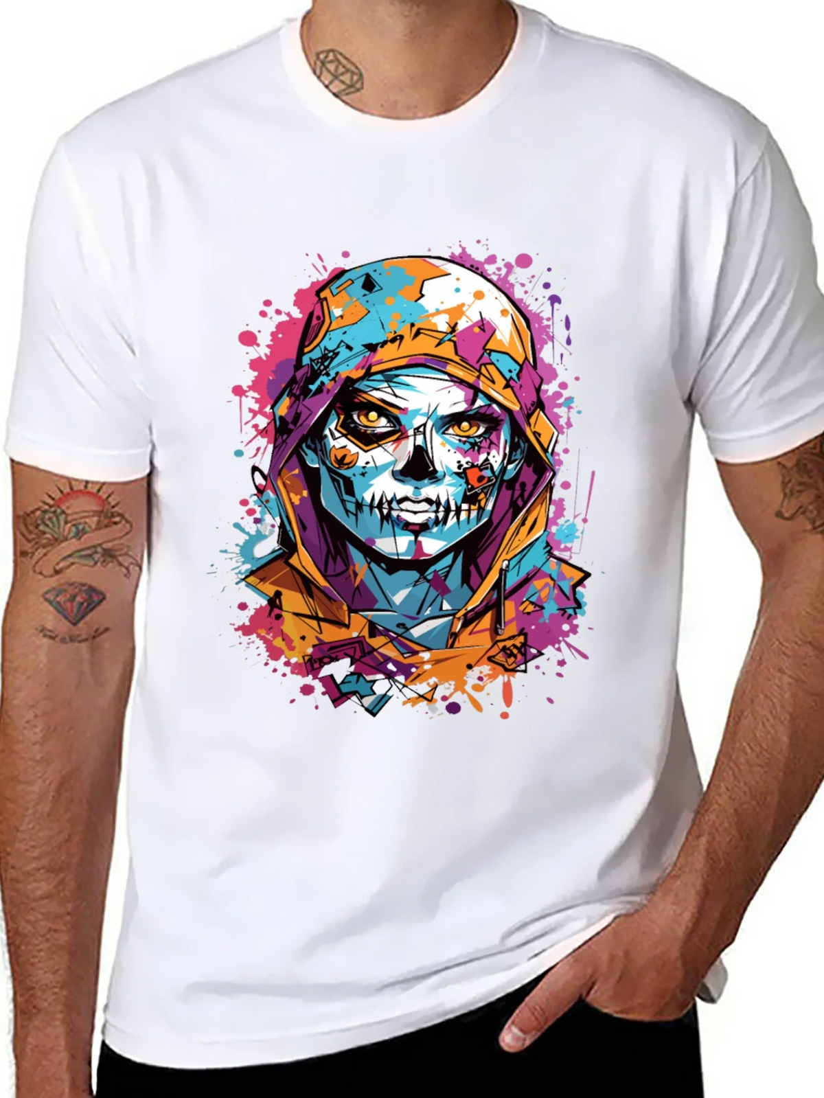 Skull Art Print T-Shirt - Unique Graphic Tee product image 7