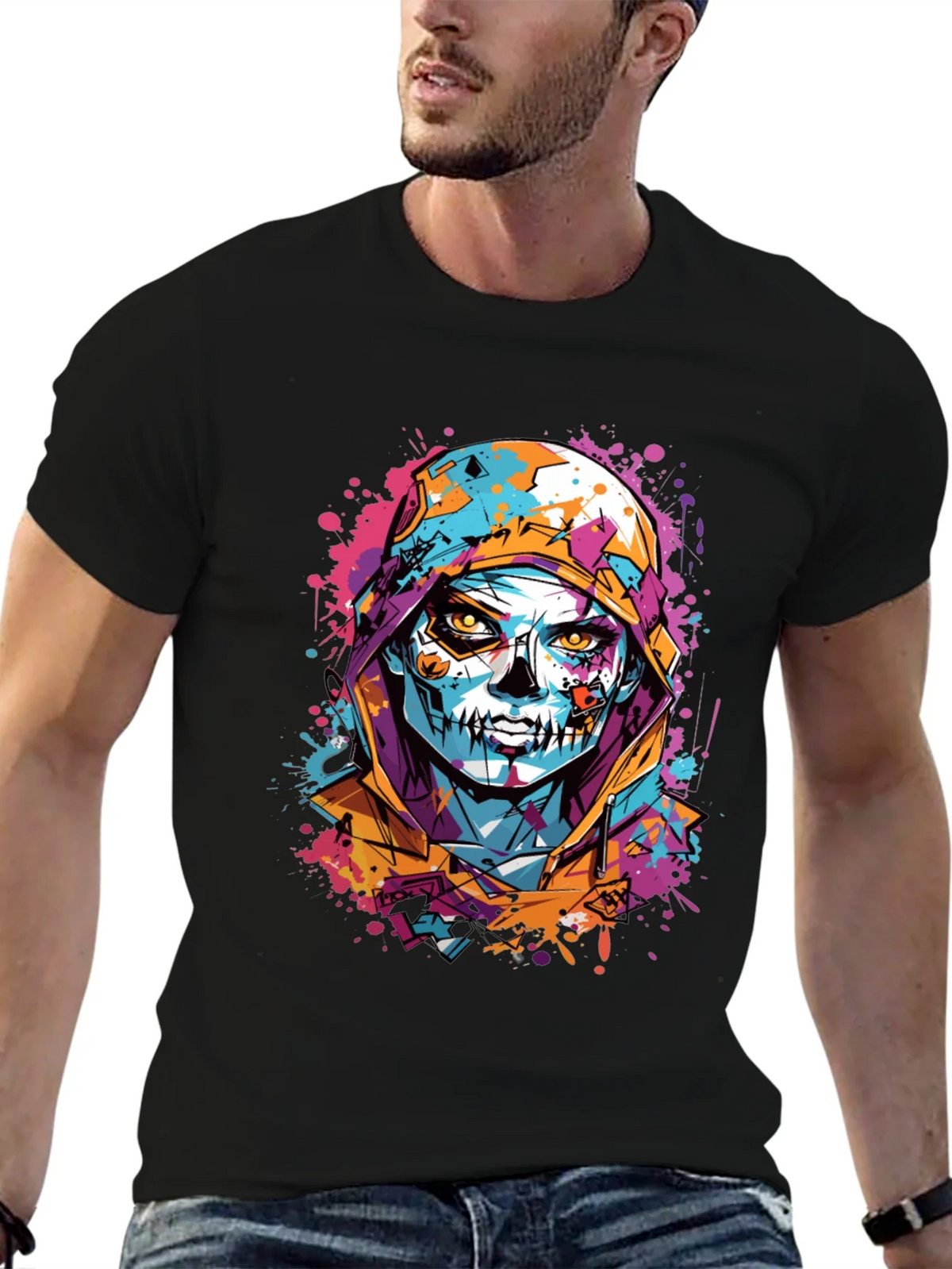 Skull Art Print T-Shirt - Unique Graphic Tee product image 6