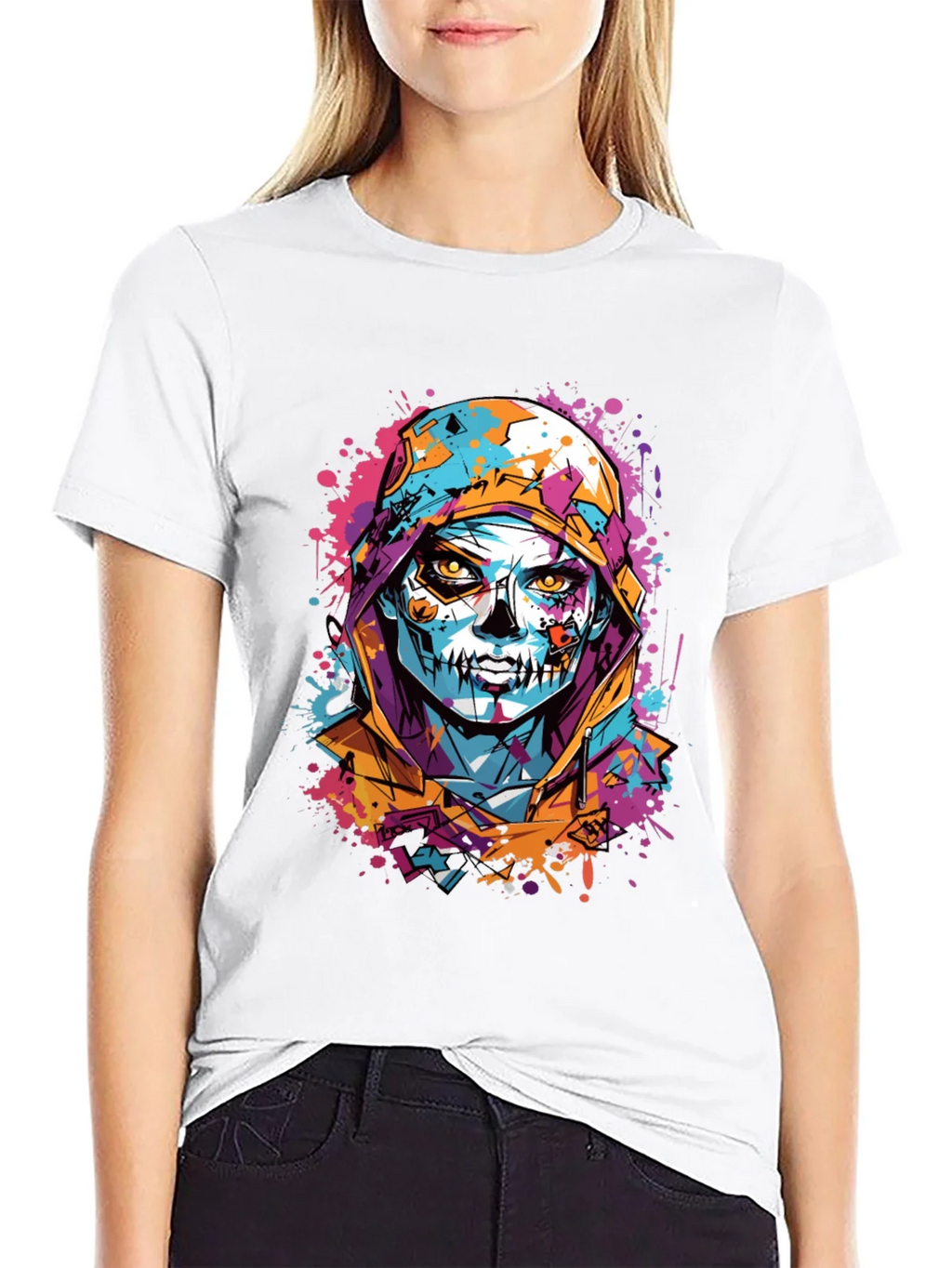 Skull Art Print T-Shirt - Unique Graphic Tee product image 8
