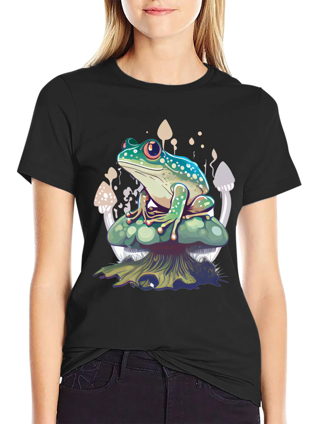 Frog on Mushroom T-Shirt - Unique Graphic Tee product image 2