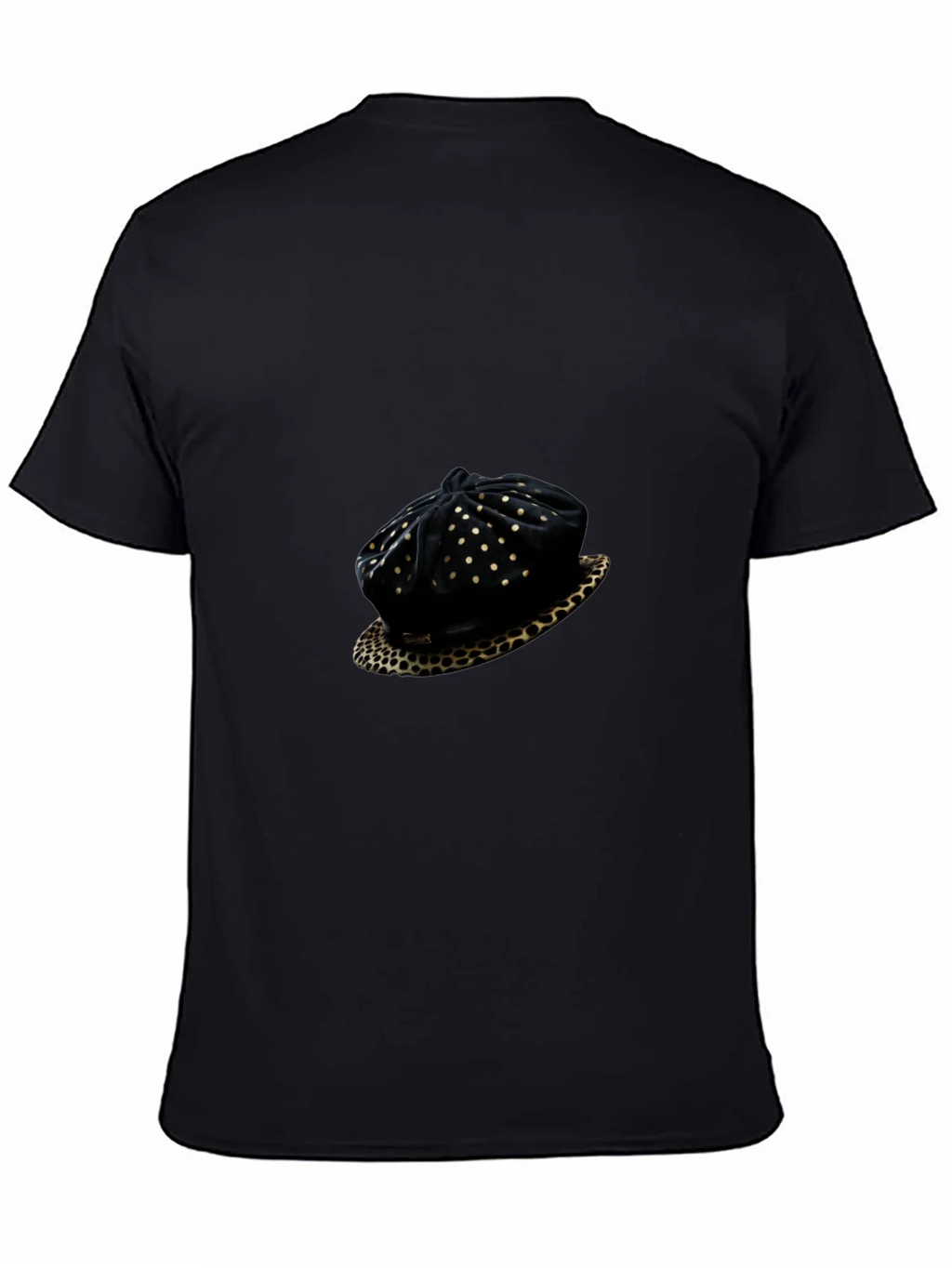 Mens Black T-Shirt with Hat Graphic