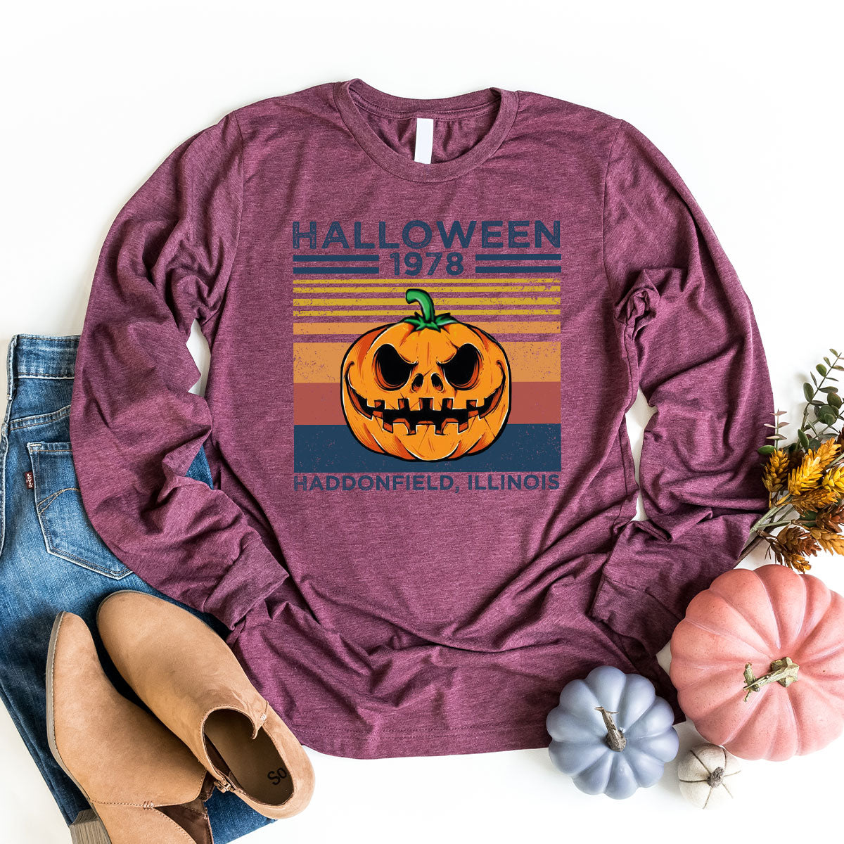Horror Pumpkin Sweatshirt, Halloween 2022 Funny Long Sleve product image 1