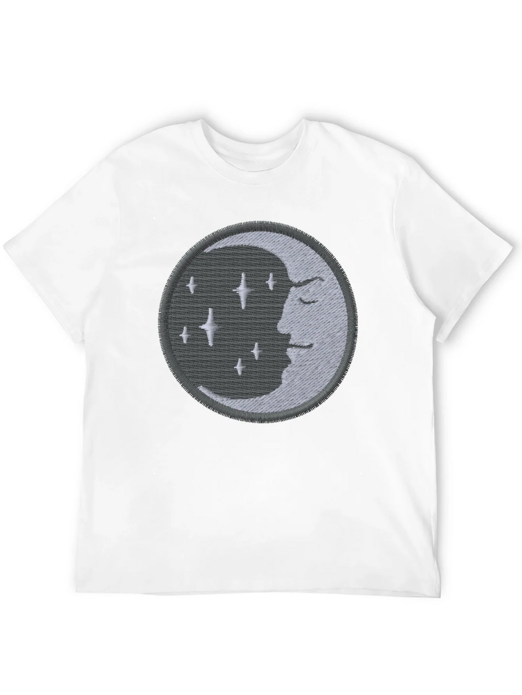 Celestial Moon Embroidered Black T-Shirt product image 10