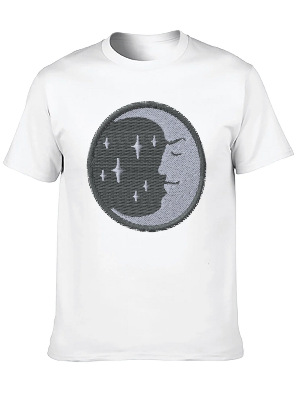 Celestial Moon Embroidered Black T-Shirt product image 8