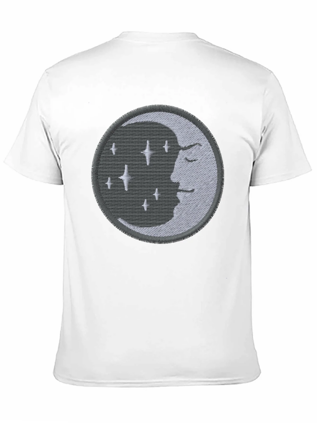 Celestial Moon Embroidered Black T-Shirt product image 9