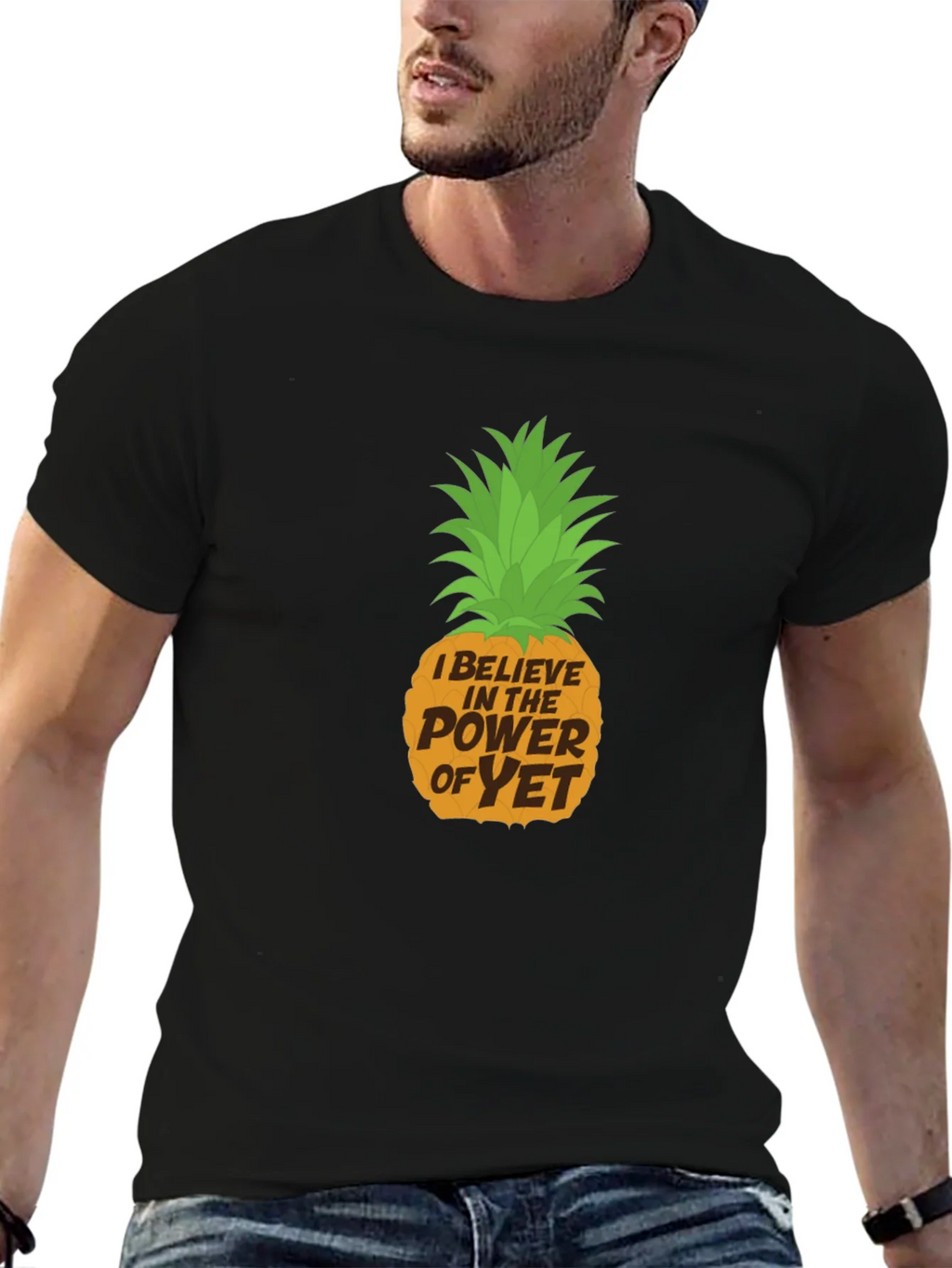 Power of Yet Pineapple Graphic Tee - Black Cotton product image 2
