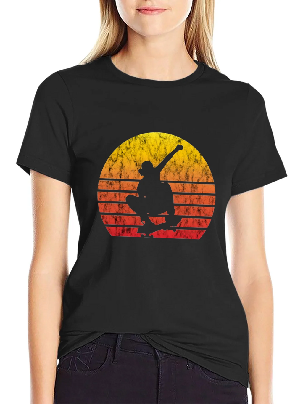 Skateboarder Sunset Graphic T-Shirt product image 1