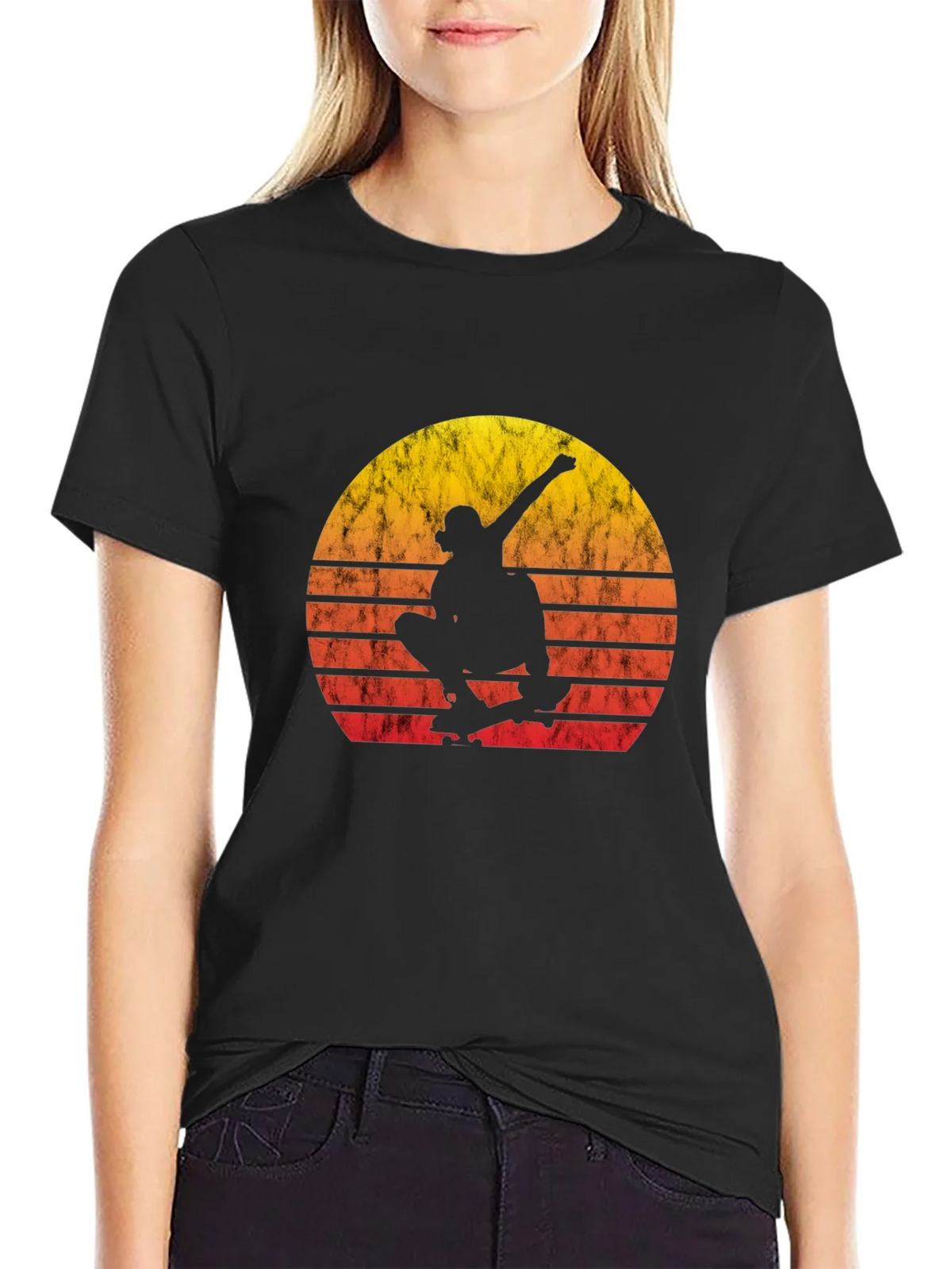 Skateboarder Sunset Graphic T-Shirt product image 1