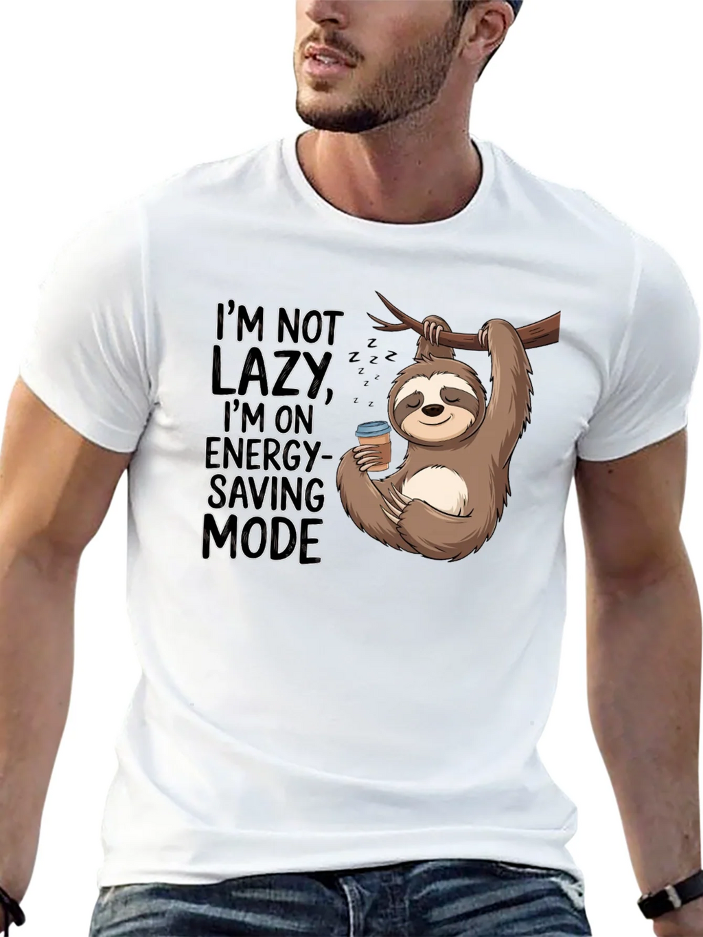 Sloth Energy-Saving Mode Graphic T-Shirt product image 2
