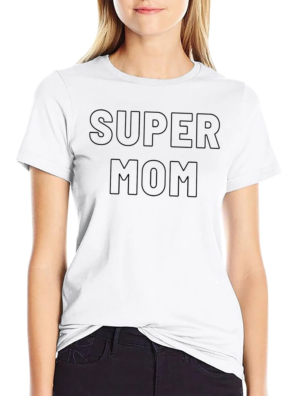 Super Mom Graphic T-Shirt - Black Cotton Tee product image 7