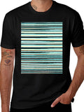 Striped Print Black T-Shirt product image 1