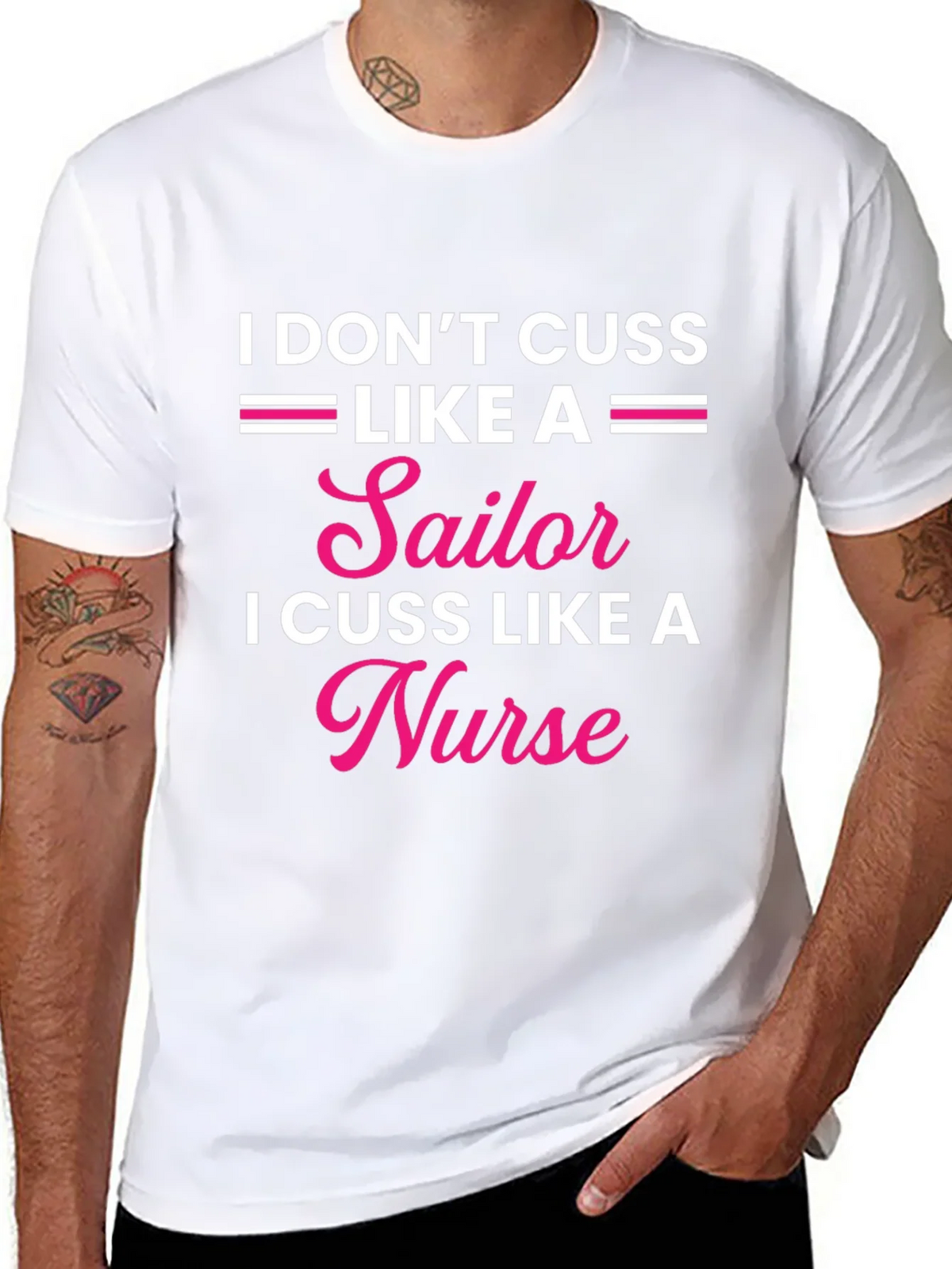 I Dont Cuss Like A Sailor Nurse Graphic Tee product image 4
