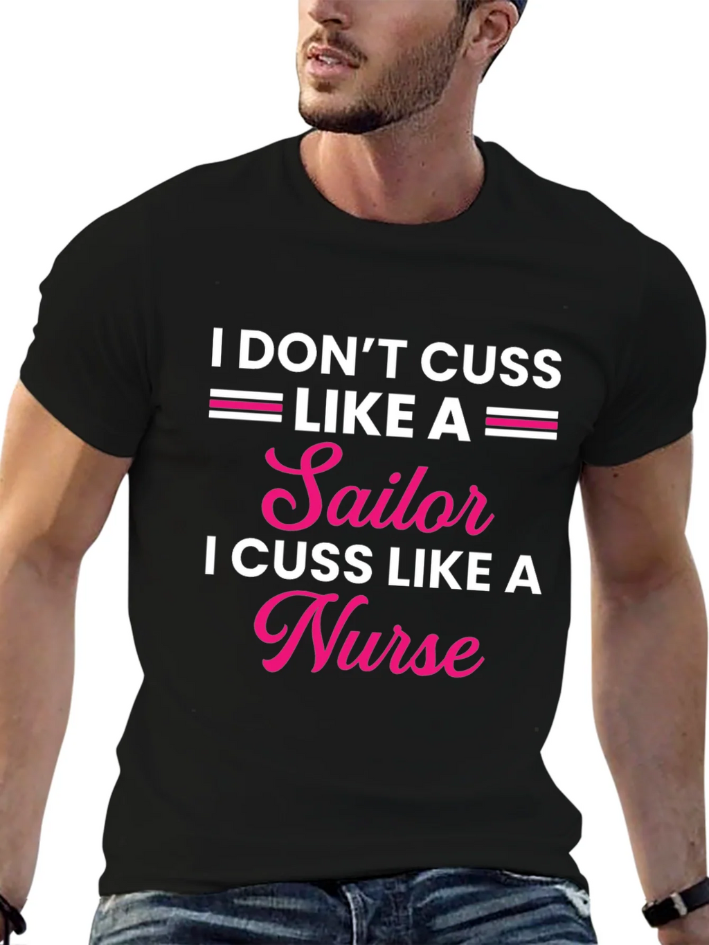 I Dont Cuss Like A Sailor Nurse Graphic Tee product image 3