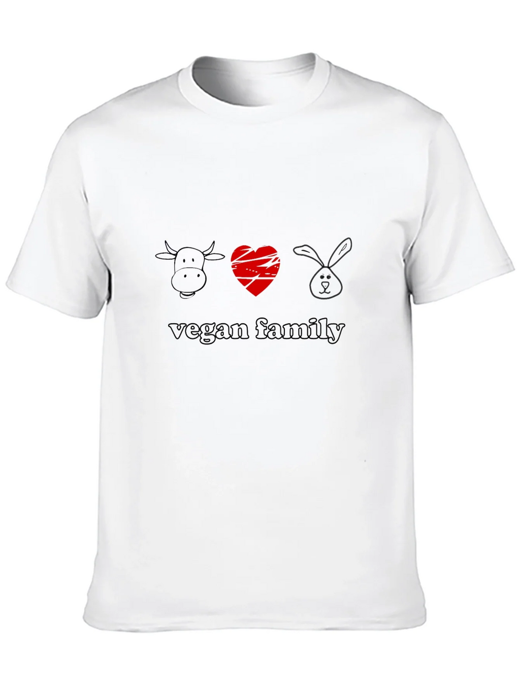 Vegan Family Graphic Tee - Soft Black Cotton product image 2
