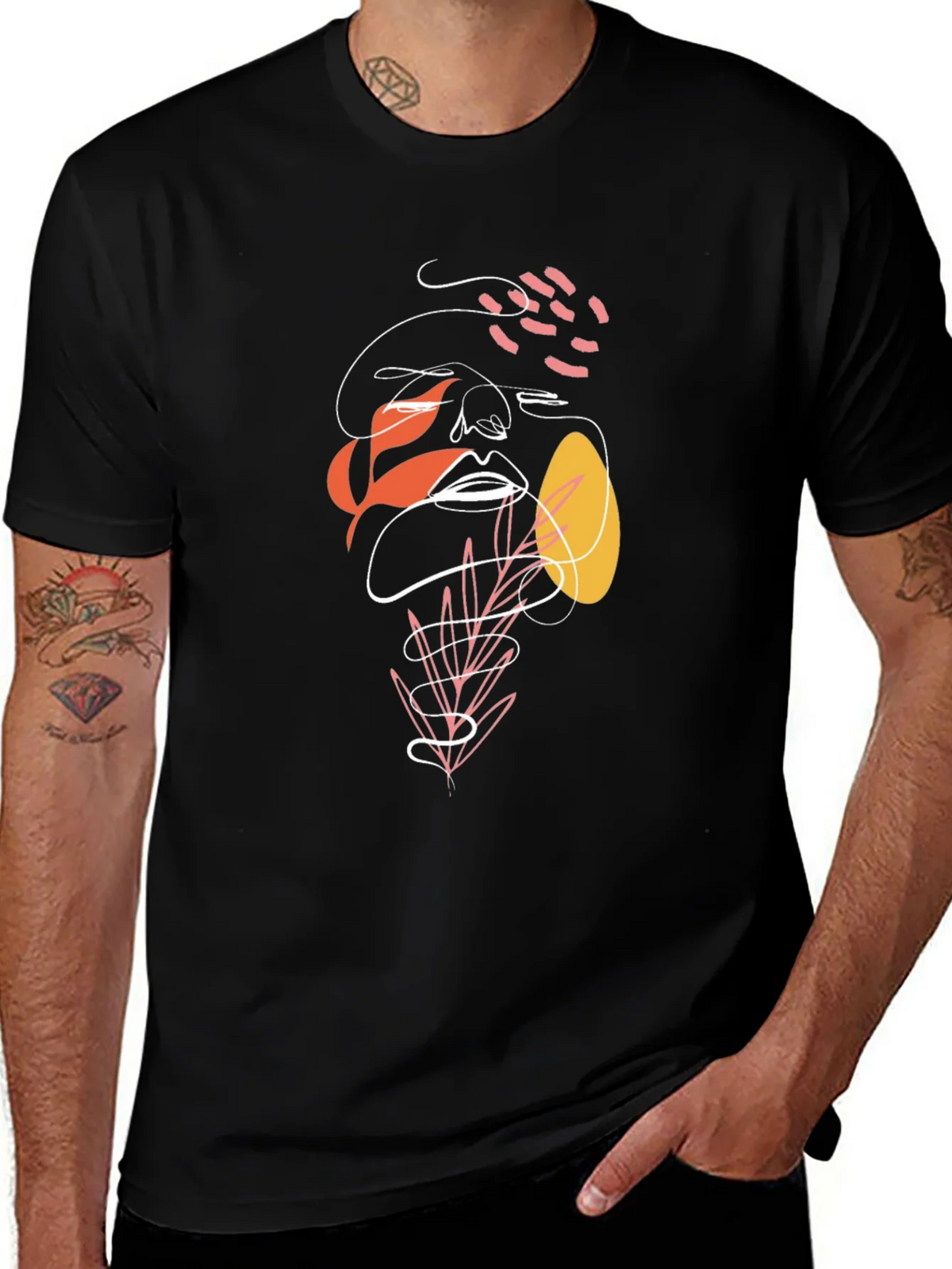 Abstract Face Graphic Tee - Modern Art Shirt product image 1
