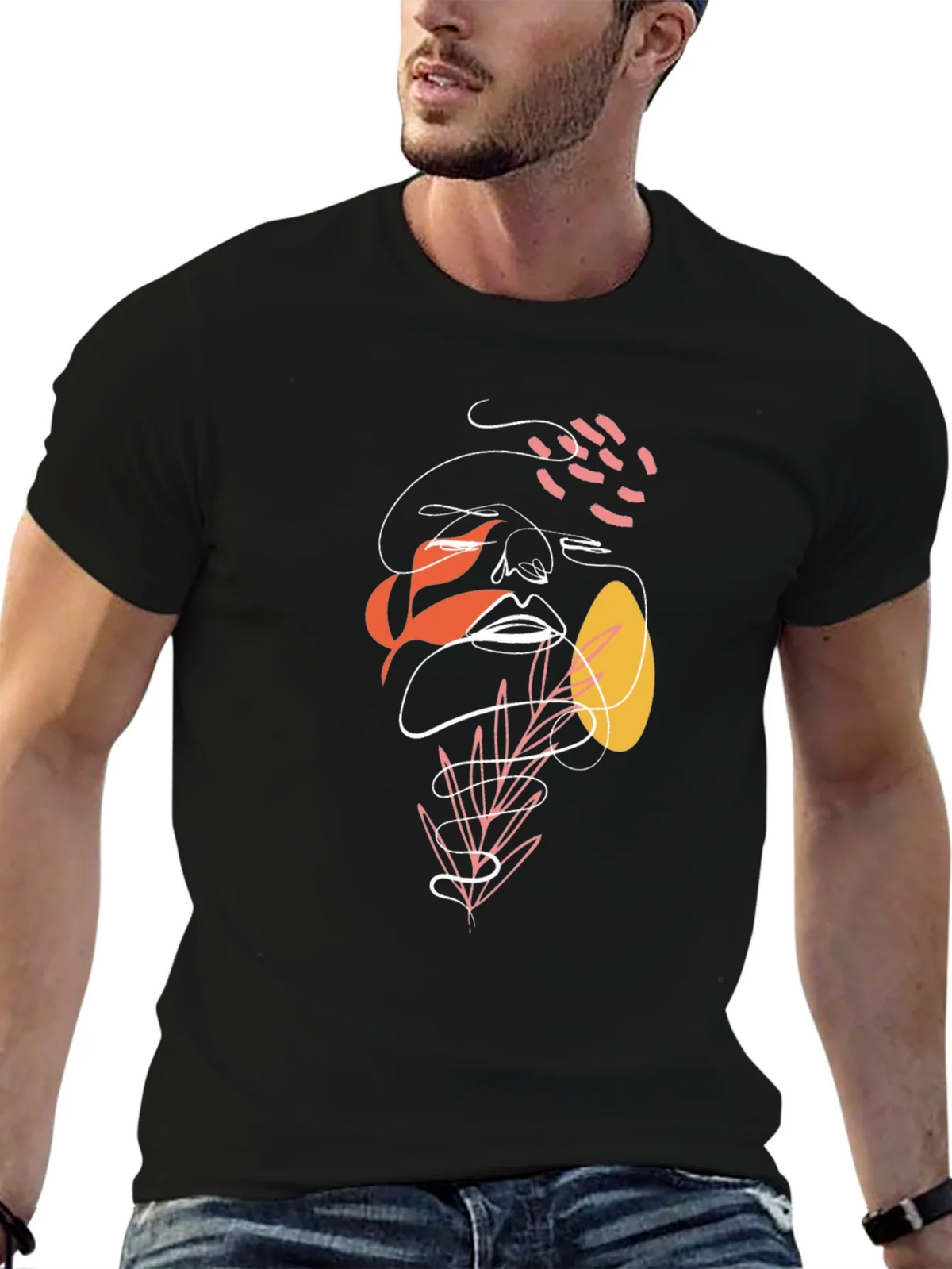 Abstract Face Graphic Tee - Modern Art Shirt product image 5