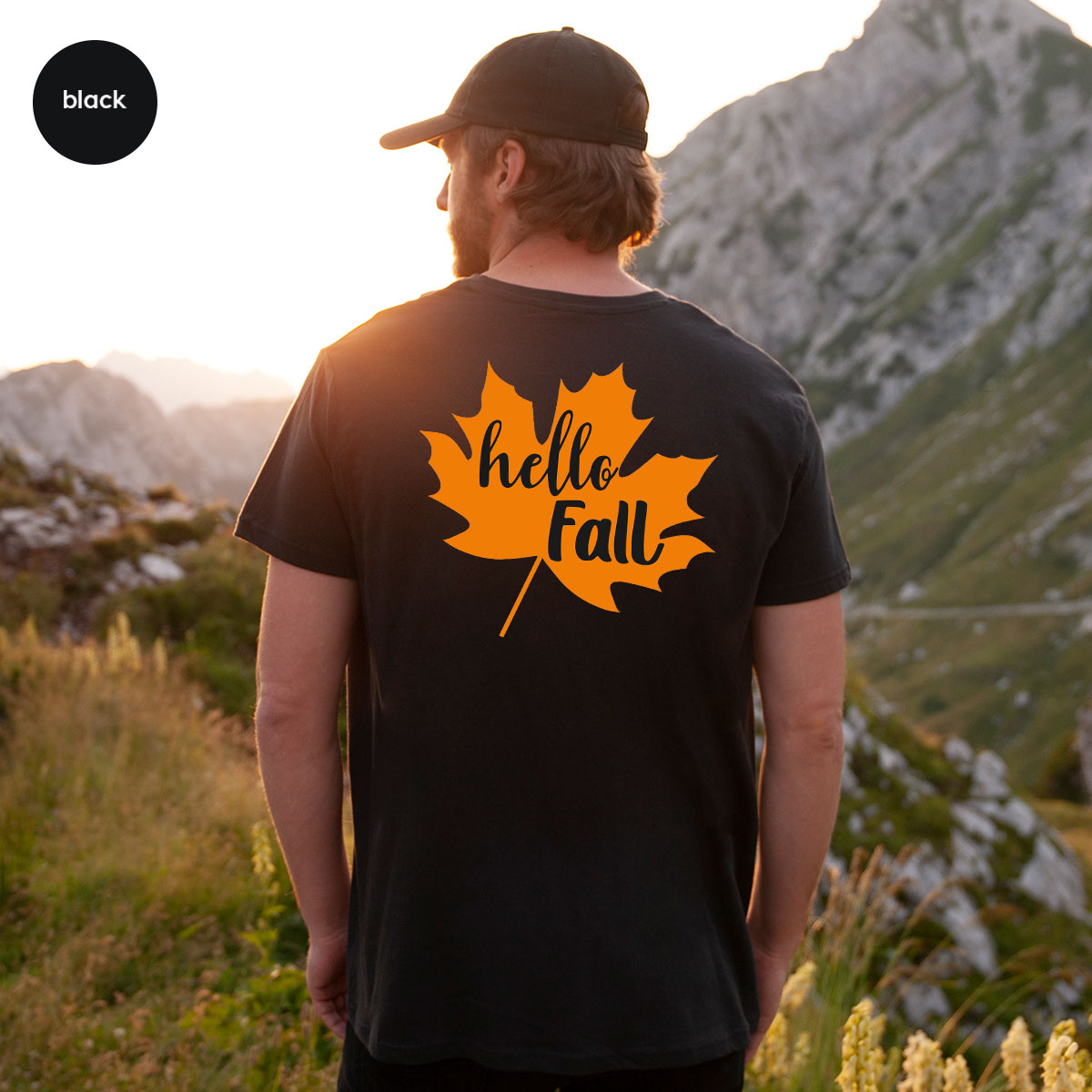Hello Fall Shirt, 2022 Thanksgiving T-Shirt, Leaf Gift For product image 1