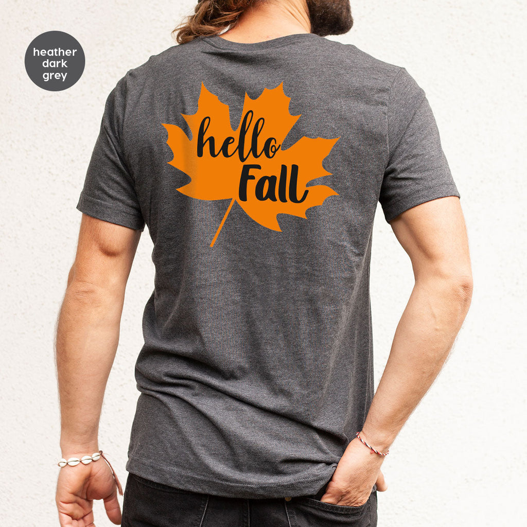 Hello Fall Shirt, 2022 Thanksgiving T-Shirt, Leaf Gift For product image 6