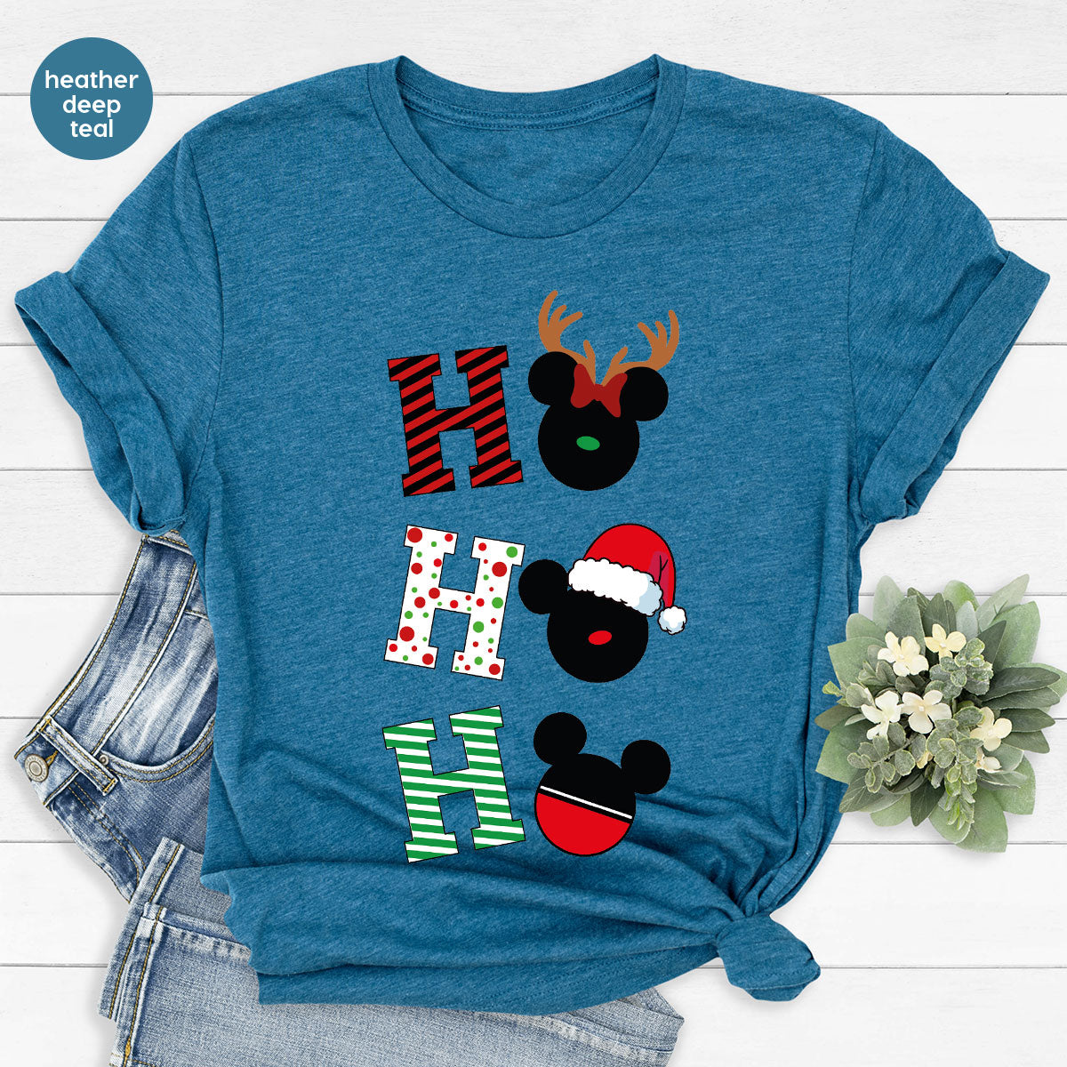 H For Christmas T-Shirt, Deer Shirt, Funny 2023 Tee Family
