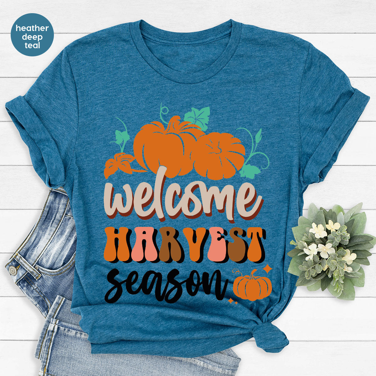 Pumpkin Harvest Season Shirt, 2022 Fall T-Shirt, Design Tee product image 1
