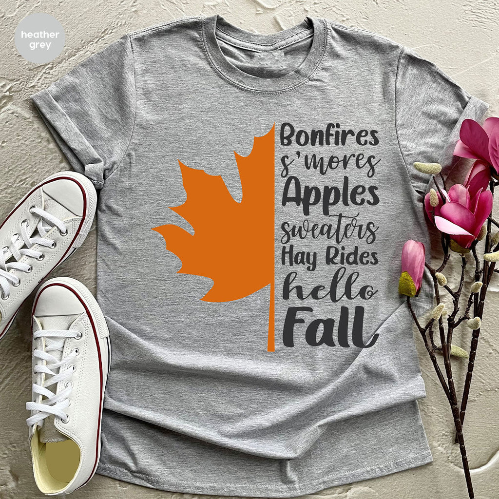 Fall Leaf T-Shirt, 2022 Season Long Sleeve Shirt, Short product image 40