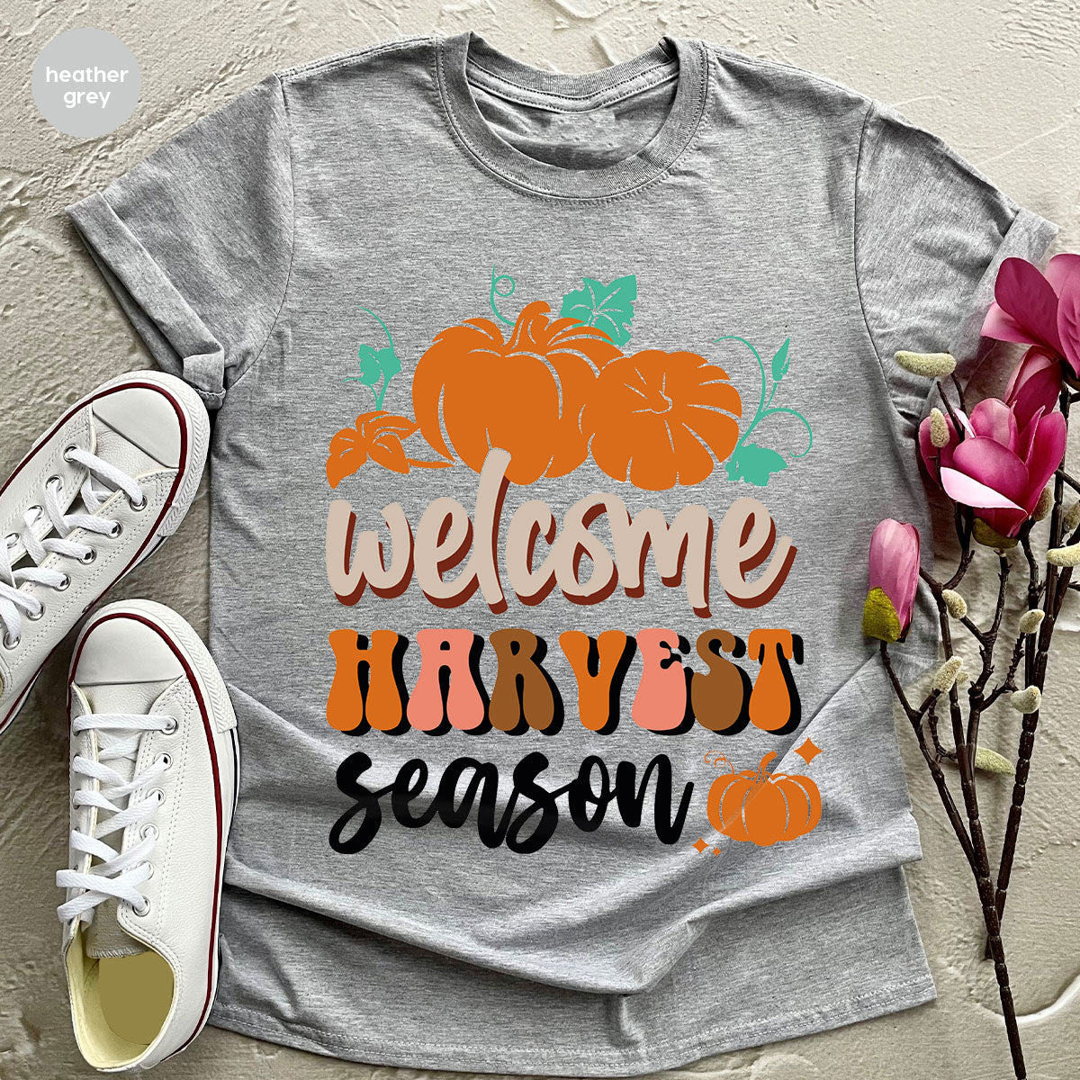 Pumpkin Harvest Season Shirt, 2022 Fall T-Shirt, Design Tee product image 2