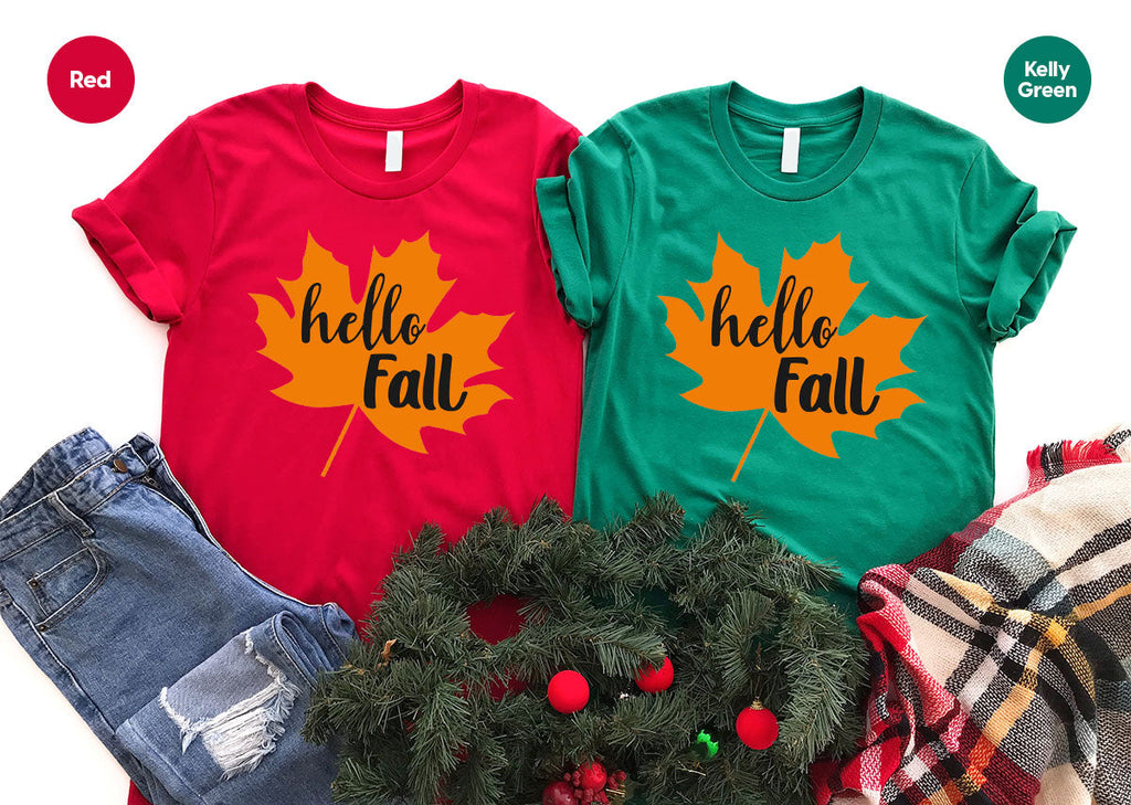 Hello Fall Shirt, 2022 Thanksgiving T-Shirt, Leaf Gift For product image 16