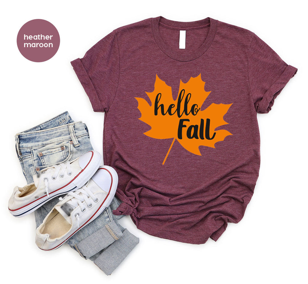 Hello Fall Shirt, 2022 Thanksgiving T-Shirt, Leaf Gift For product image 21