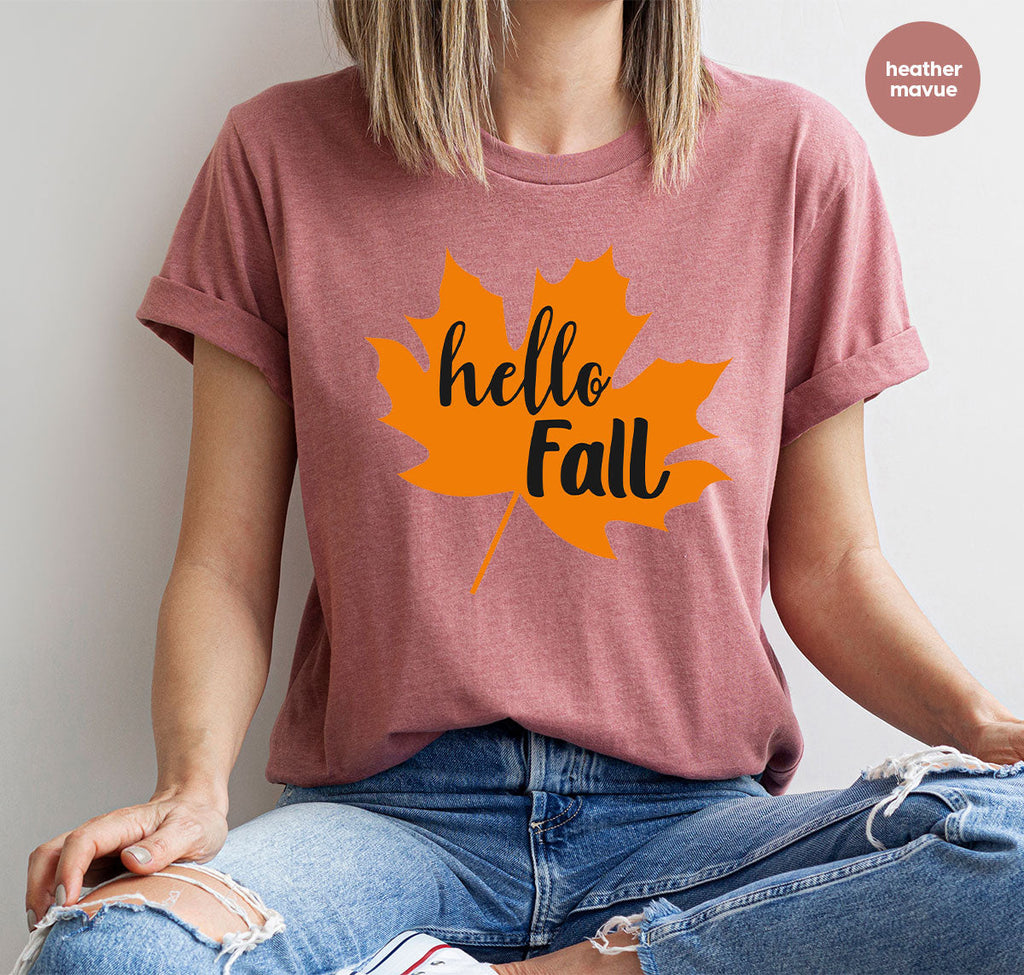 Hello Fall Shirt, 2022 Thanksgiving T-Shirt, Leaf Gift For product image 22