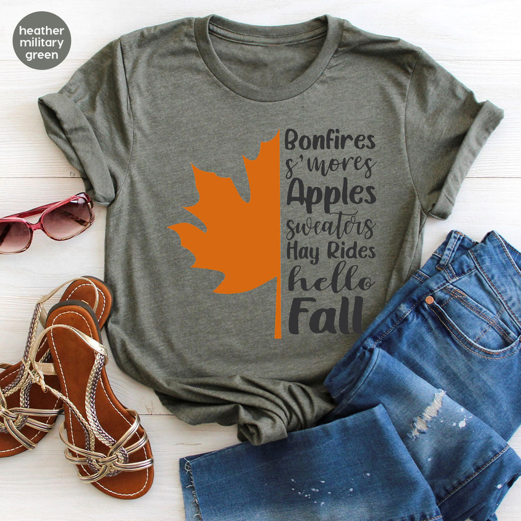 Fall Leaf T-Shirt, 2022 Season Long Sleeve Shirt, Short product image 12