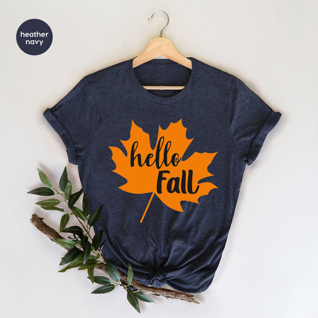 Hello Fall Shirt, 2022 Thanksgiving T-Shirt, Leaf Gift For product image 25