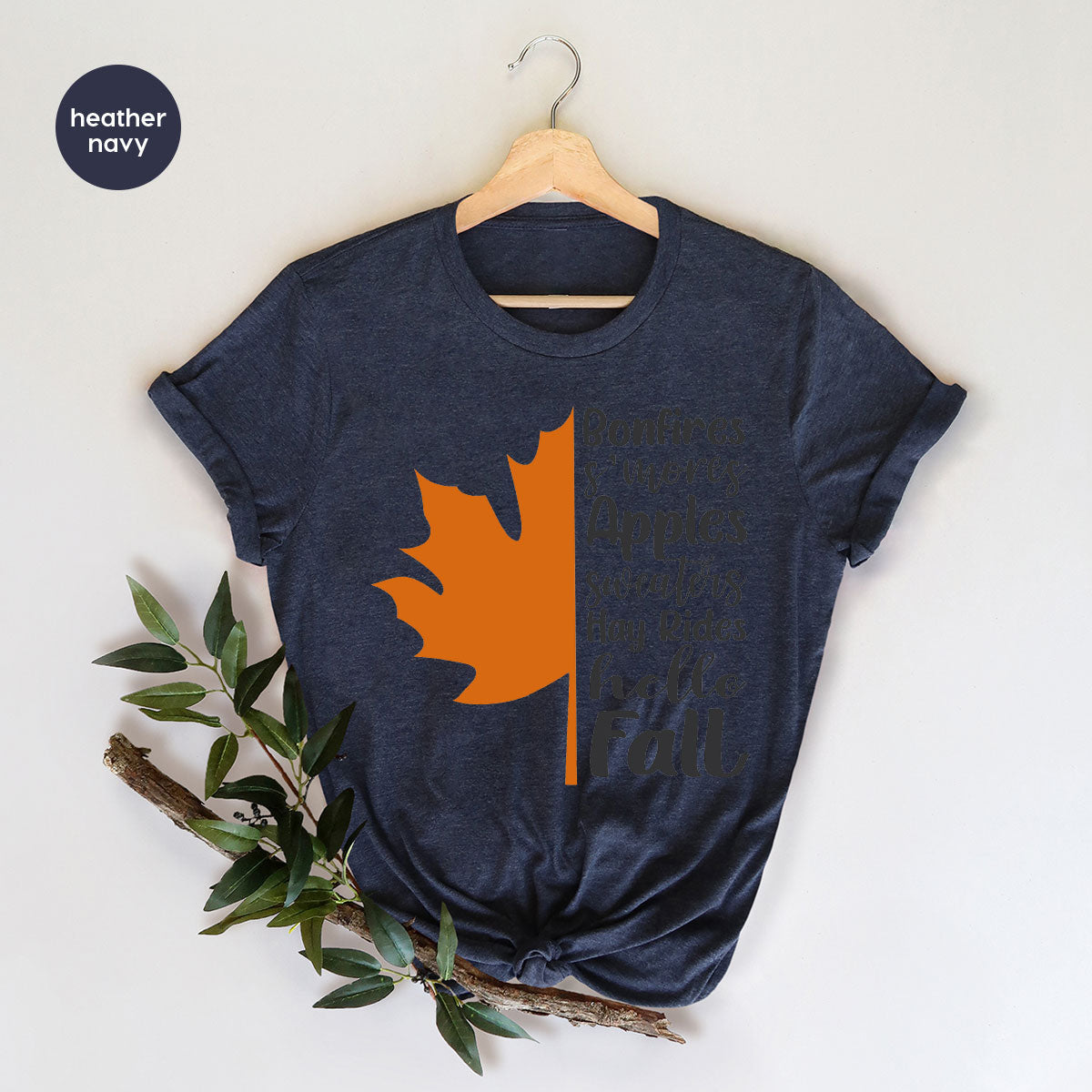 Fall Leaf T-Shirt, 2022 Season Long Sleeve Shirt, Short product image 13