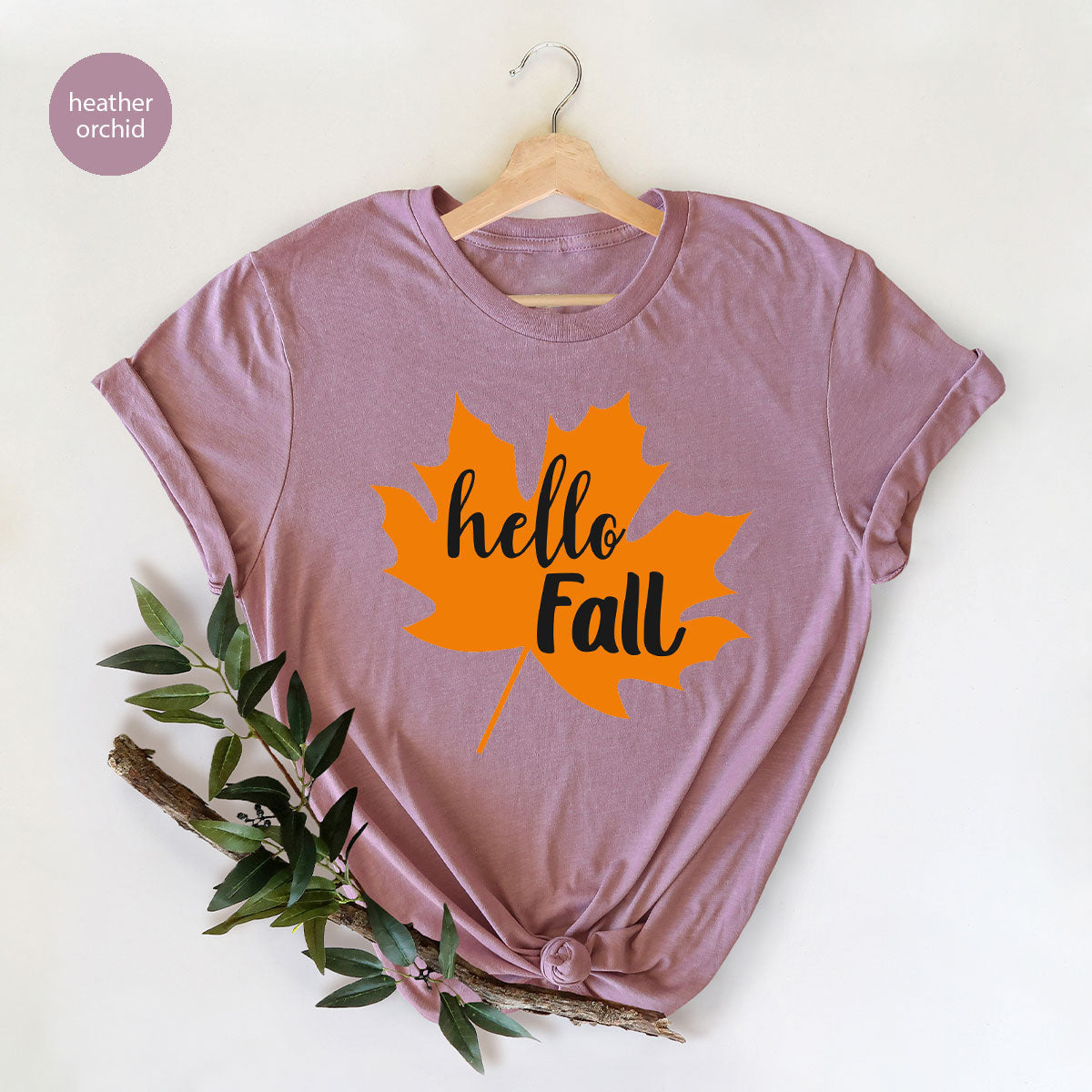 Hello Fall Shirt, 2022 Thanksgiving T-Shirt, Leaf Gift For product image 26