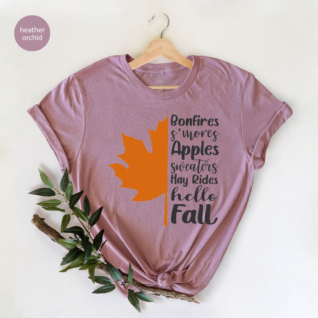 Fall Leaf T-Shirt, 2022 Season Long Sleeve Shirt, Short product image 14